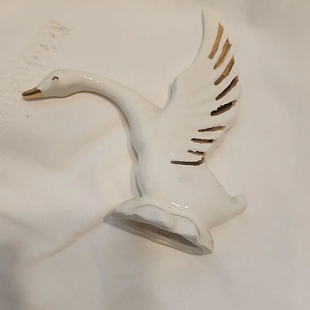 Vintage Porcelain Figurine Gold Accent